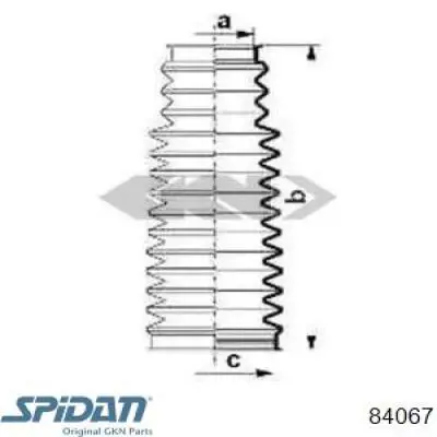 Пыльник рулевой рейки 0084067 GKN-Spidan