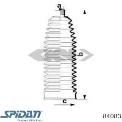 Пыльник рулевой рейки 84083 GKN-Spidan