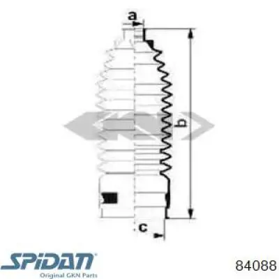 Пыльник рулевого механизма (рейки) правый 84088 GKN-Spidan