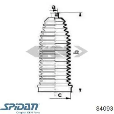 Пыльник рулевой рейки 84093 GKN-Spidan