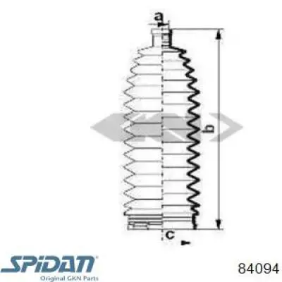 Пыльник рулевой рейки 84094 GKN-Spidan