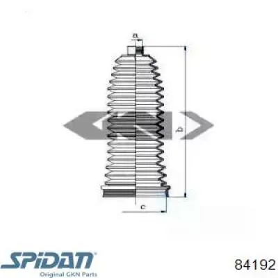 Пыльник рулевой рейки 84192 GKN-Spidan