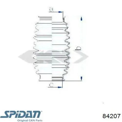 Пыльник рулевого механизма (рейки) левый 84207 GKN-Spidan