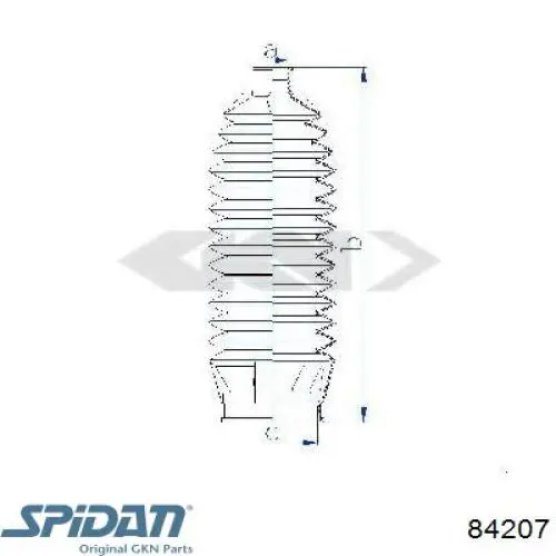 Купить 84207 GKN-Spidan Пыльник рулевого механизма (рейки) левый