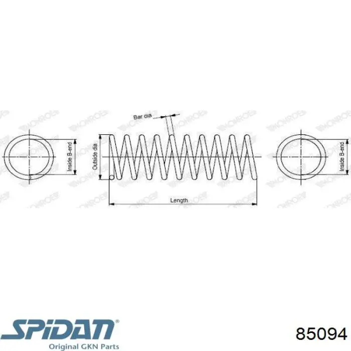 85094 GKN-Spidan пружина передняя