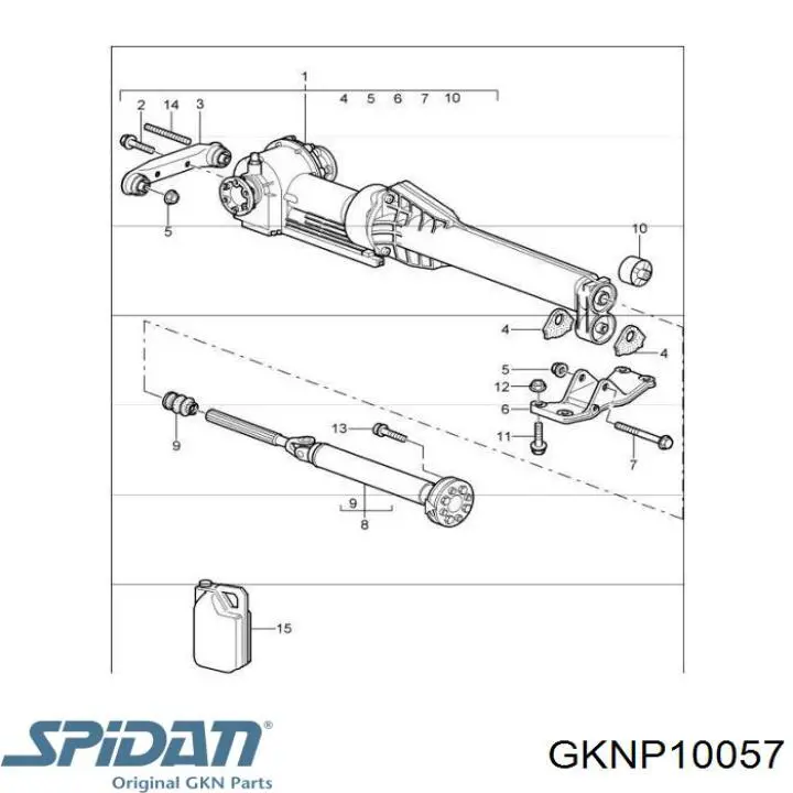 Кардан передний TP135 Transpart