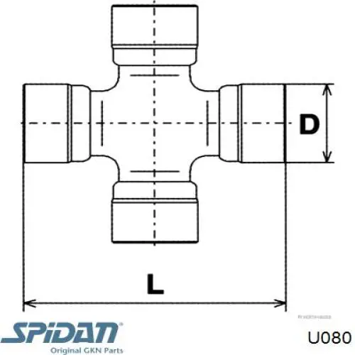 Купить U080 GKN-Spidan Крестовина карданного вала переднего