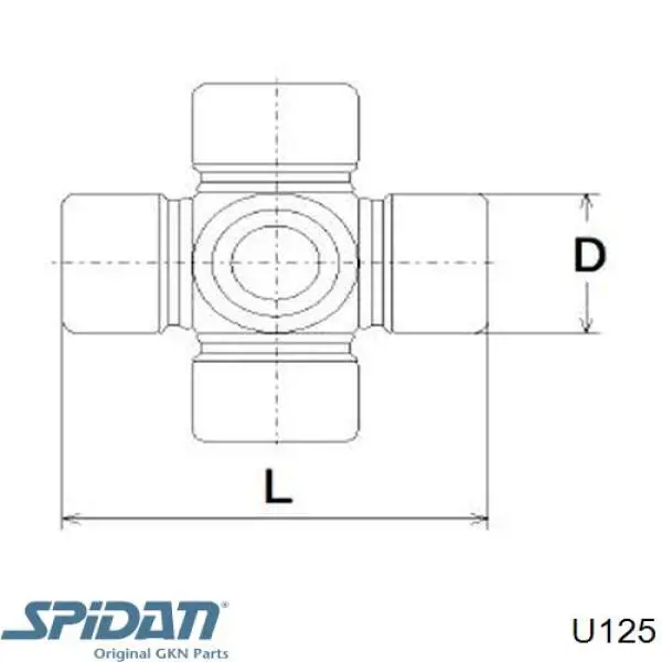 U125 GKN-Spidan крестовина рулевого механизма