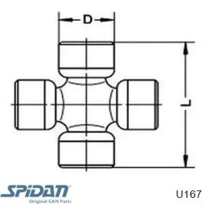 Крестовина заднего кардана U167 GKN-Spidan