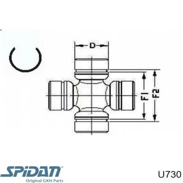 Крестовина заднего карданного вала  GKN-Spidan U730 цена, от 26.21 USD