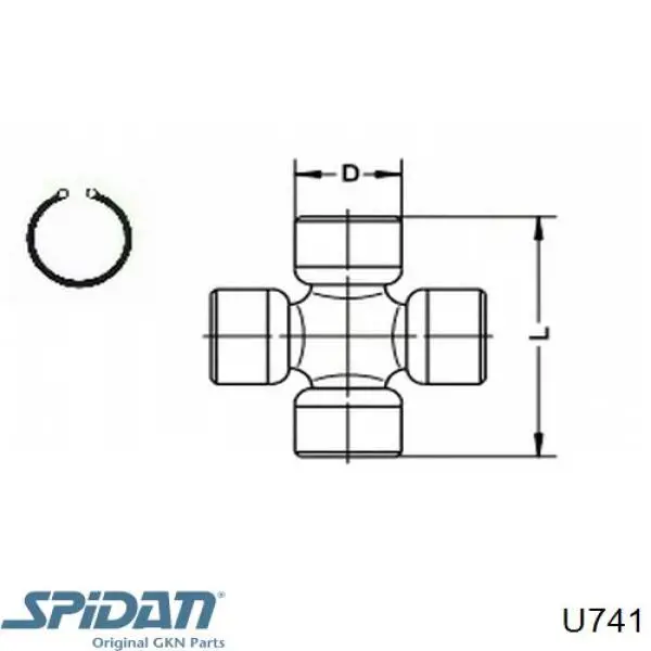 Хрестовина карданного валу U741 GKN-Spidan