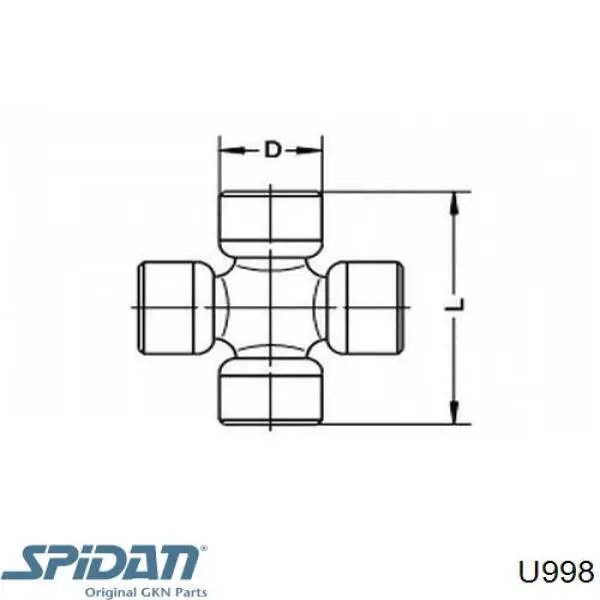 Cruceta de árbol de cardán trasero U998 GKN-Spidan