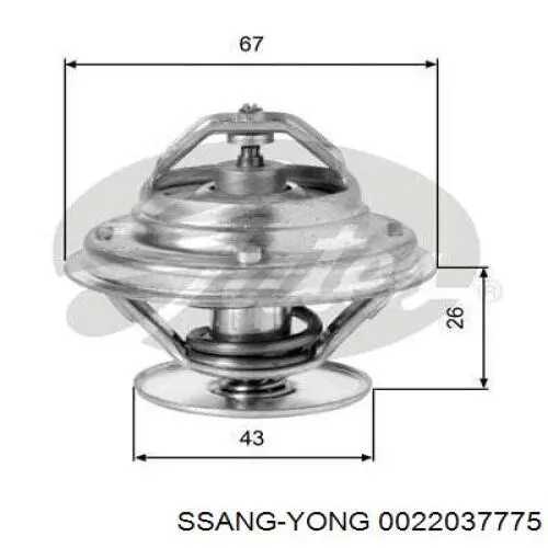 Купить 0022037775 Ssang Yong Автомобильный термостат