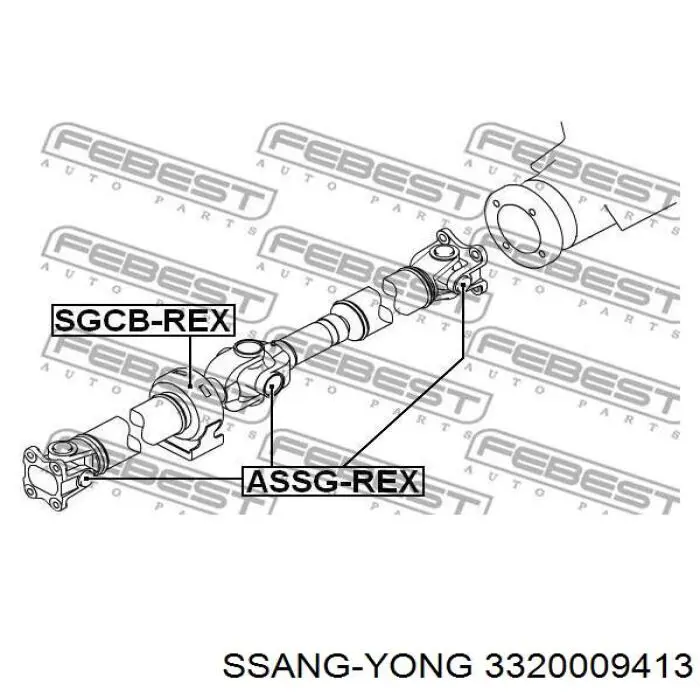 Вал карданный задний в сборе Ssang Yong 3320009413 цена, от 70.59 USD