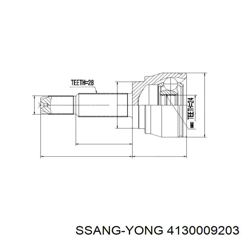 Купить 4130009203 Ssang Yong Привод в сборе левый