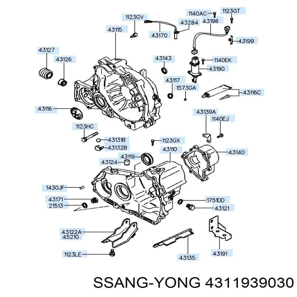 Сальник полуоси переднего моста 4311939030 Ssang Yong