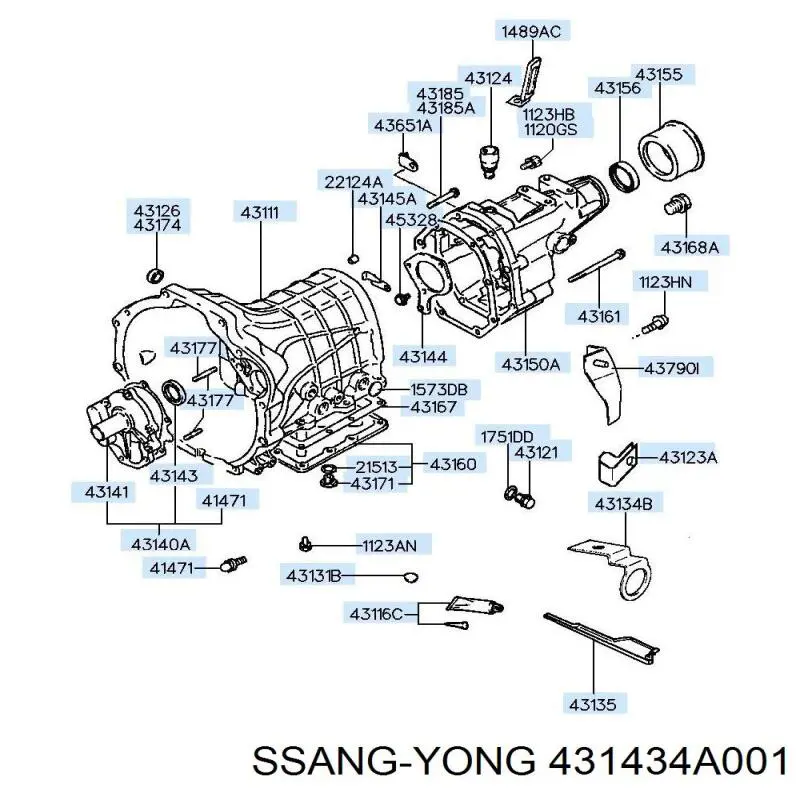 431434A001 Ssang Yong Сальник АКПП/КПП входного/первичного вала