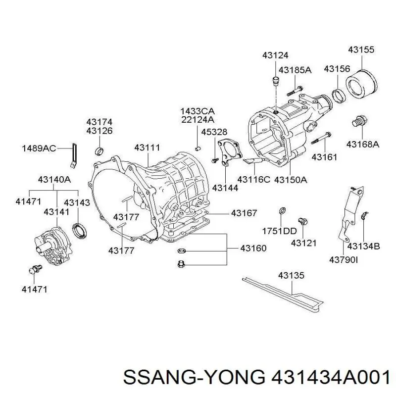 Сальник АКПП/КПП входного вала Ssang Yong 431434A001 цена, от 6.55 USD