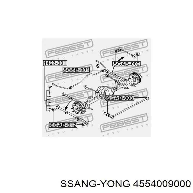 Сайлентблок заднего продольного нижнего рычага Ssang Yong 4554009000 цена, от 5.98 USD