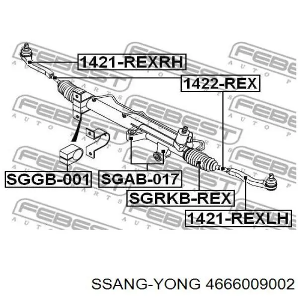 Рулевой наконечник 4666009002 Ssang Yong