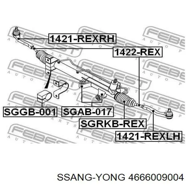 Купить 4666009004 Ssang Yong Наконечник рулевой тяги, внешний