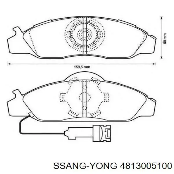 Передние тормозные колодки 4813005100 Ssang Yong