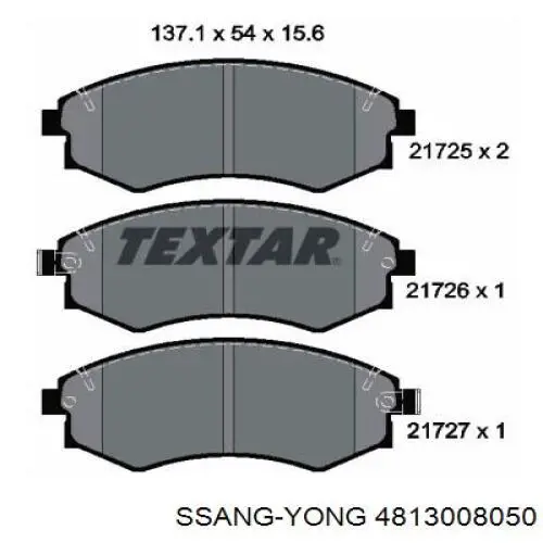 Колодки Ssang Yong 4813008050 цена, от 18.49 USD