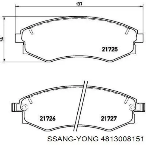 Колодки Ssang Yong 4813008151 цена, от 18.49 USD