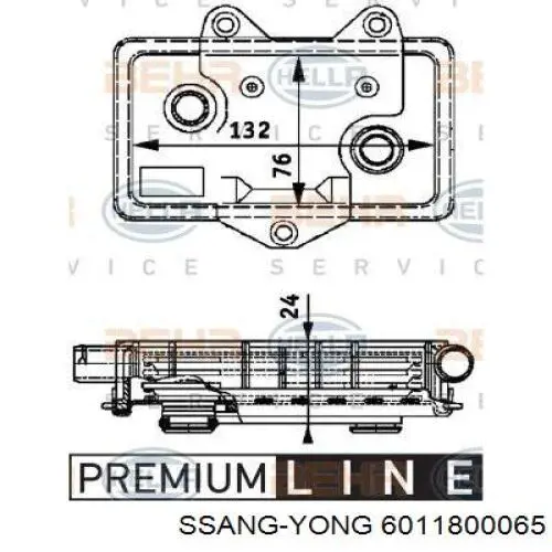 Масляный радиатор 6011800065 Ssang Yong