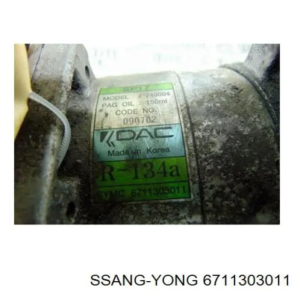 Compressor de aparelho de ar condicionado para SsangYong Korando 