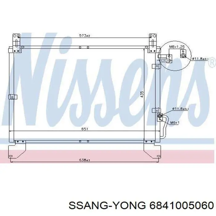 Конденсатор кондиционера Ssang Yong 6841005060 цена, от 132.77 USD