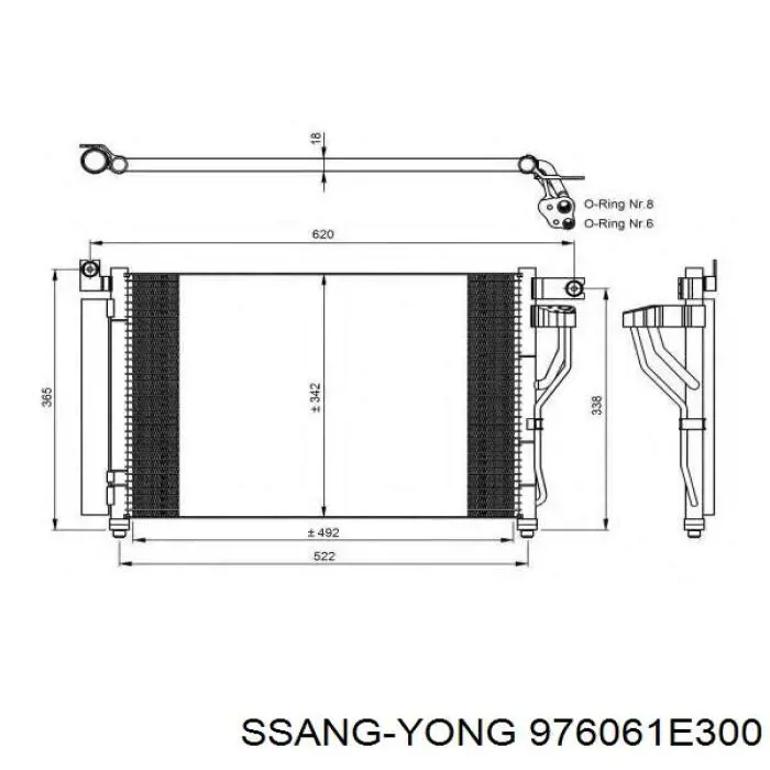 Радиатор кондиционера 976061E300 Ssang Yong