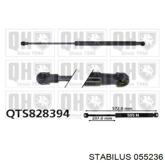 Газовый упор багажника Stabilus 055236