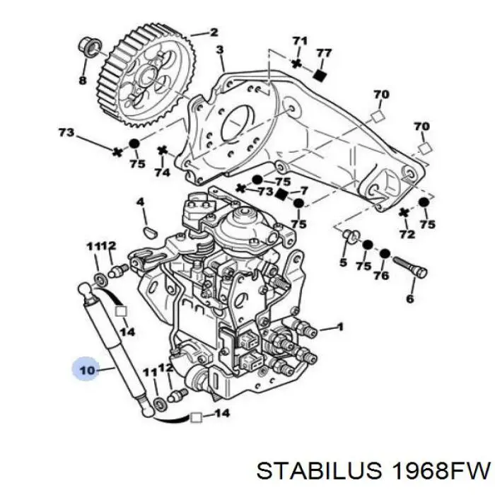 Купить 1968FW Stabilus Демпфер (амортизатор) ТНВД