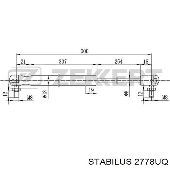 Купить 2778UQ Stabilus Амортизатор двери багажника