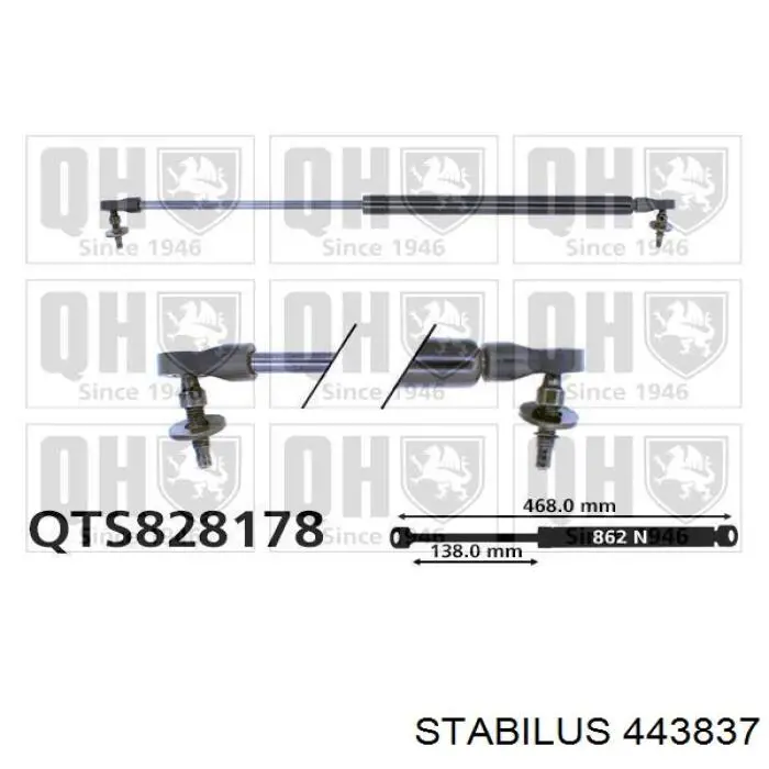 Купить 443837 Stabilus Амортизатор двери багажника