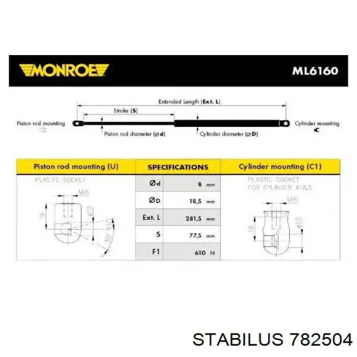  Stabilus 782504 цена, от 29.14 USD