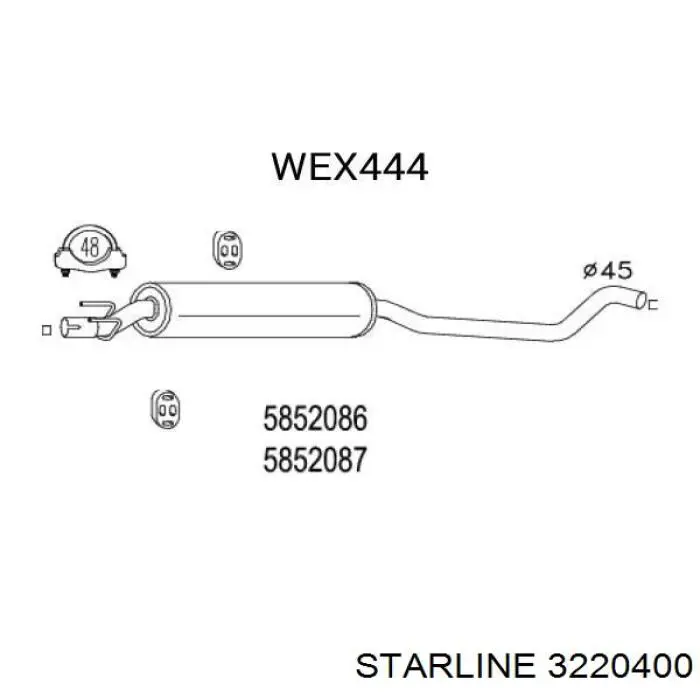 Глушитель задний 3220400 Starline