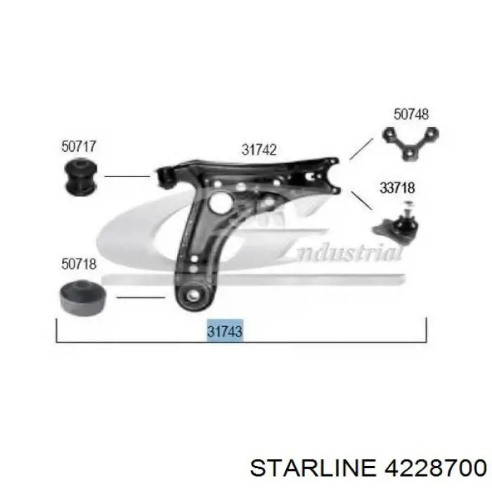 Рычаг передней подвески нижний левый/правый 4228700 Starline
