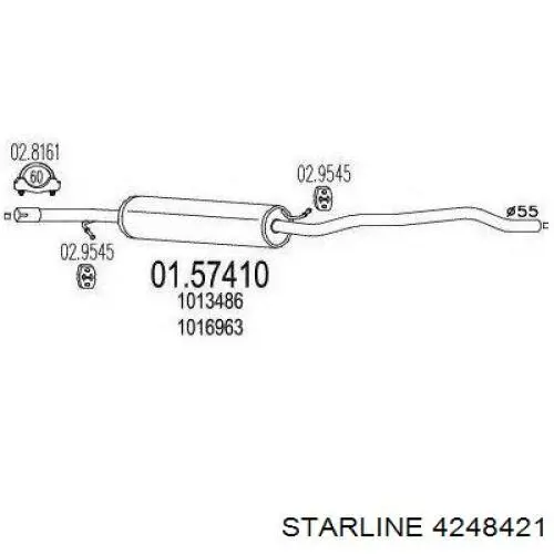 4248421 Starline глушитель, центральная часть