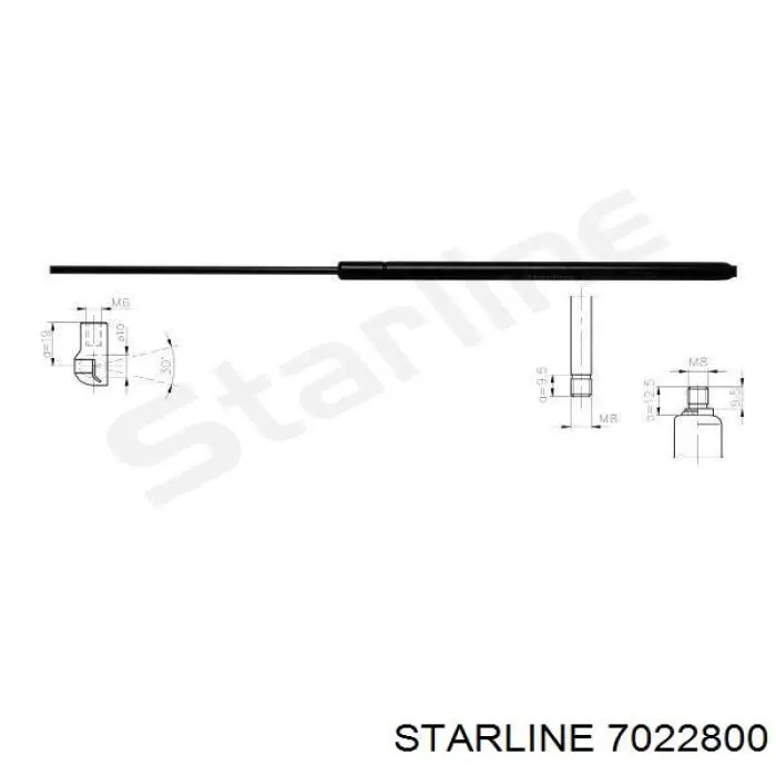 7022800 Starline Амортизатор крышки багажника