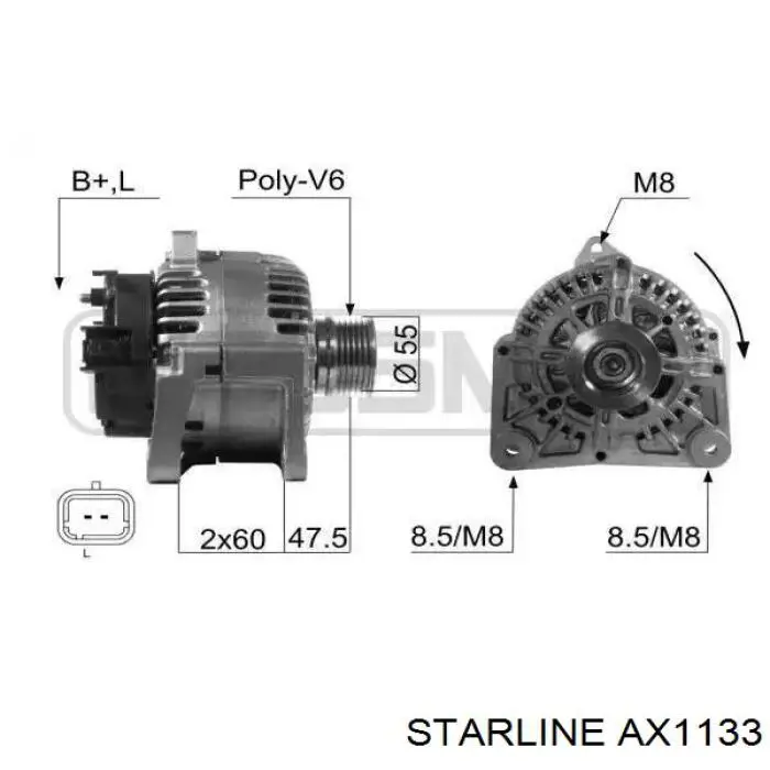 Автомобильный генератор Starline AX1133 цена, от 200.06 USD