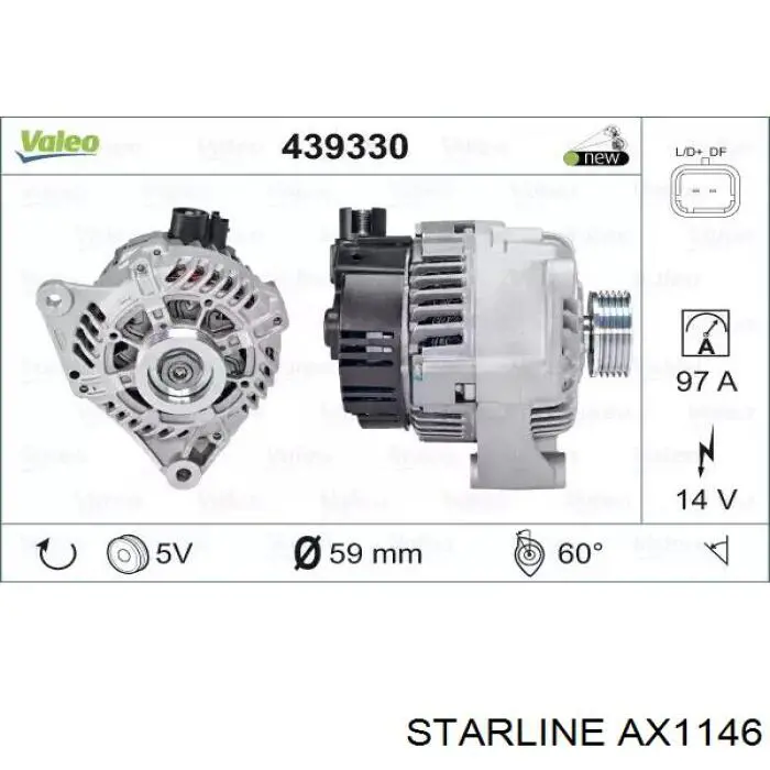 Генератор AX1146 Starline