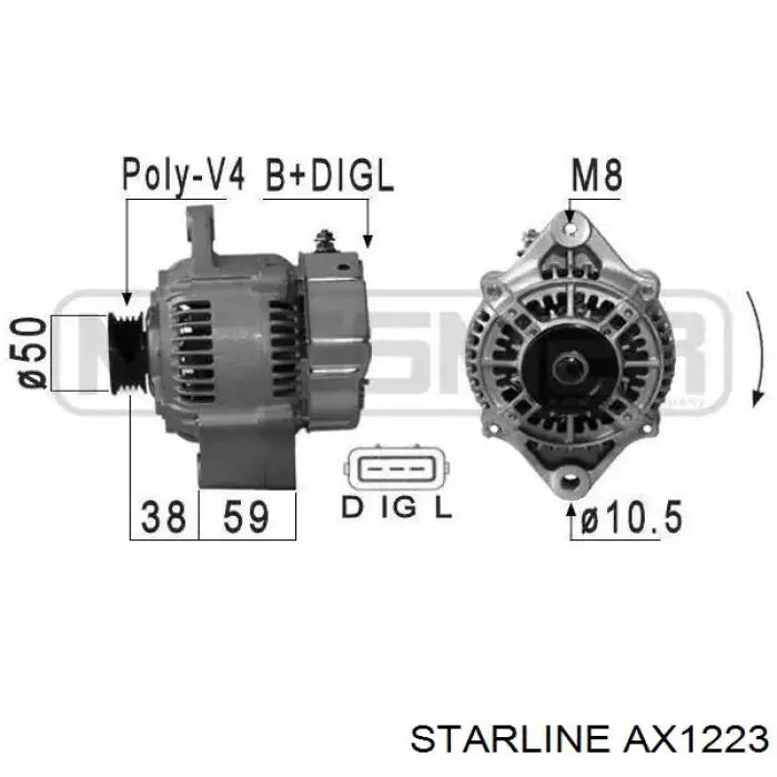 Автомобильный генератор Starline AX1223 цена, от 174.60 USD