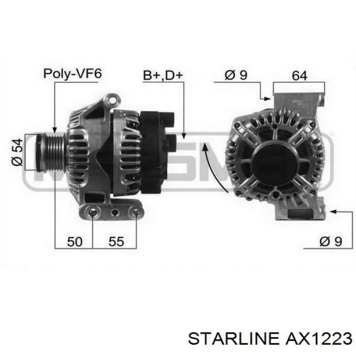 Генератор автомобиля Starline AX1223