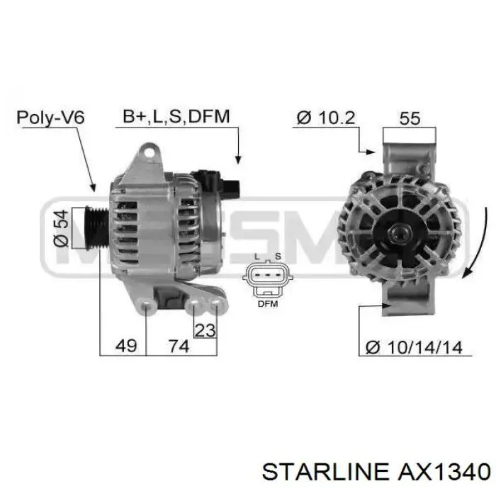 Автомобильный генератор Starline AX1340 цена, от 150.90 USD