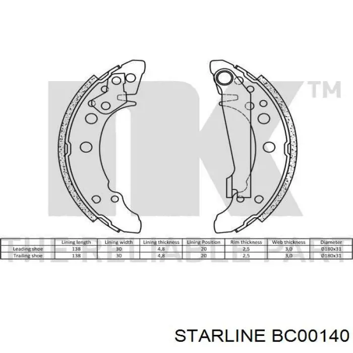 Тормоза рабочие задние ножные и тормозные барабаны Starline BC00140 цена, от 11.27 USD