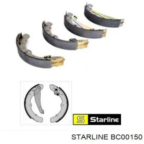 Задние барабанные колодки BC00150 Starline