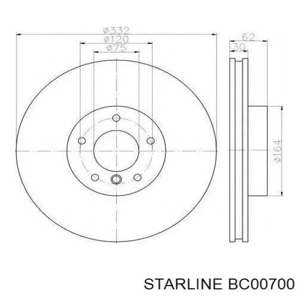BC00700 Starline Барабанные тормозные колодки