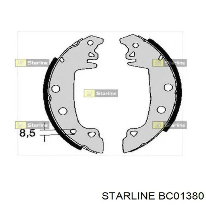 BC01380 Starline Барабанные тормозные колодки